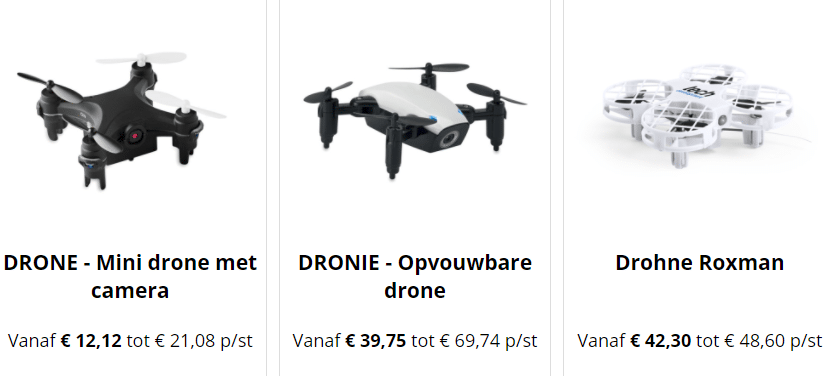 bekijk onze bijzondere bedrukbare drones,